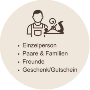 Schreiner-Workshop: für Einzelpersonen, Paare & Familien, Freunde – auch als Geschenk/Gutschein